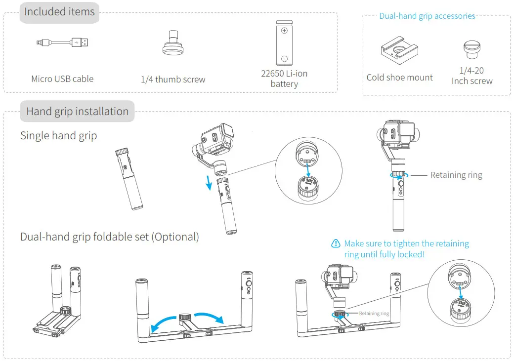 FEIYUTECH G5 GS 3-Axis Gimbal - Included items