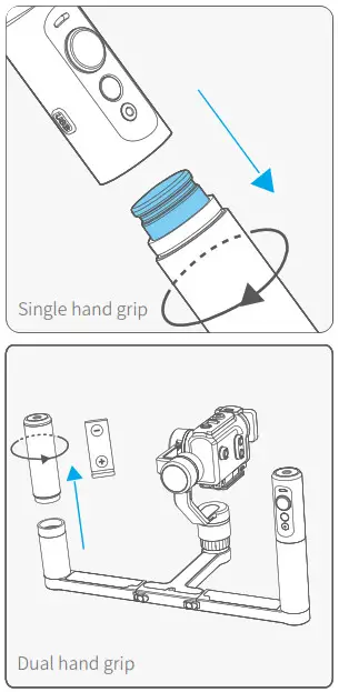FEIYUTECH G5 GS 3-Axis Gimbal - Insert battery
