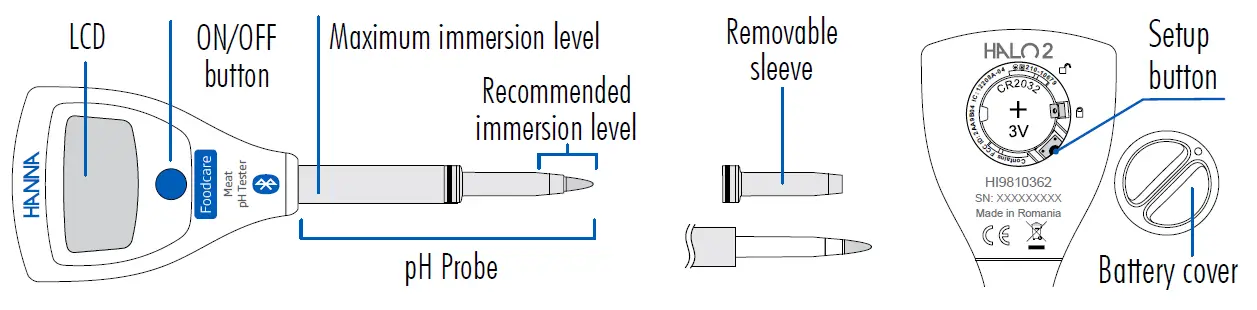 HANNA-HI9810362-Wireless-pH-Tester-for-Meat-FIG-2