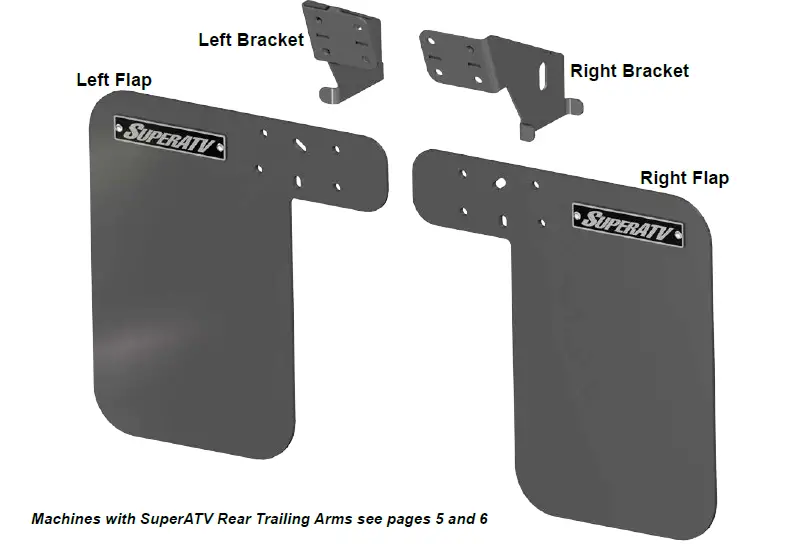 SUPERATV Polaris RZR XP Mud Sand Flaps FIG (1)