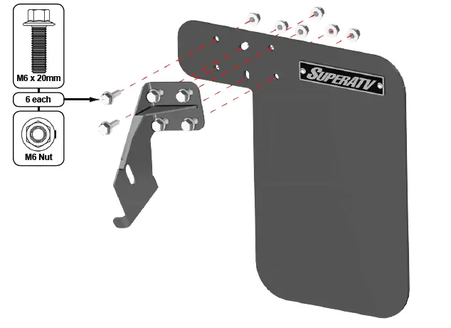 SUPERATV Polaris RZR XP Mud Sand Flaps FIG (3)