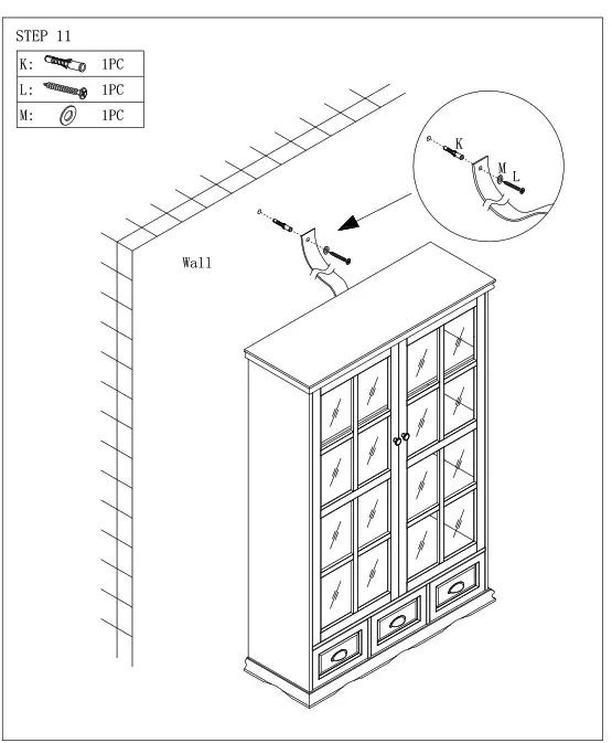 UNBRANDED CX729SC WAL Walnut Storage Cabinet - FIG43