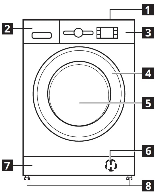 IKEA 805.254.62 UDDARP Front Load Washer Dryer 1
