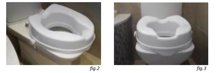 aidapt VR224C,D,E,F,G,H Viscount Raised Toilet Seat fig (2)