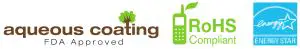 Aqueous Coating, ROHS, Energy Star Logos
