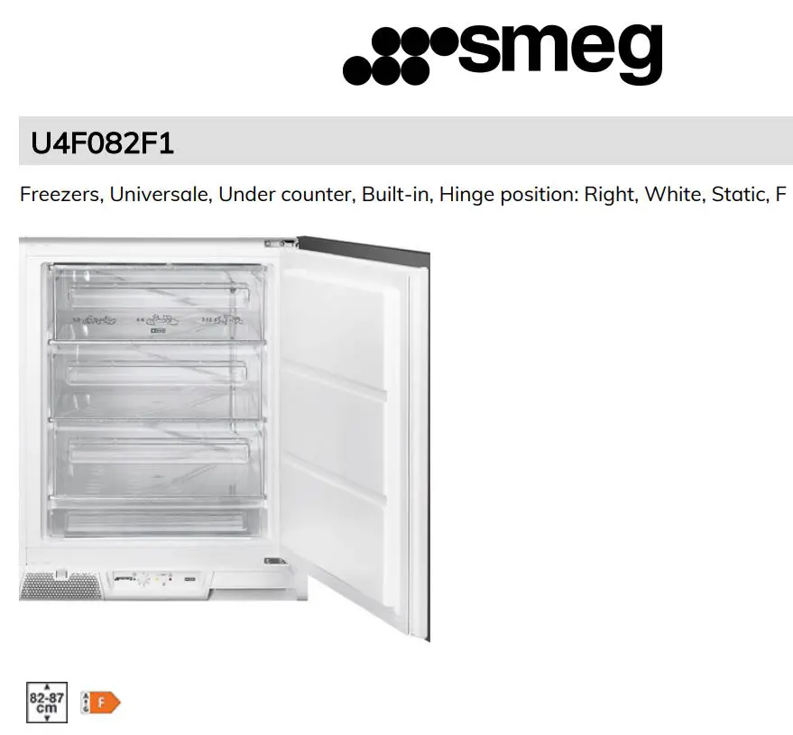 smeg U4F082F1 Universale Built-in Freezer Instructions