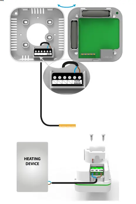 TECH EU 295 Underfloor Heating Room Thermostat - cable,