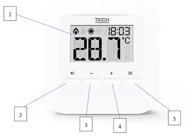 TECH EU 295 Underfloor Heating Room Thermostat - casblfe,