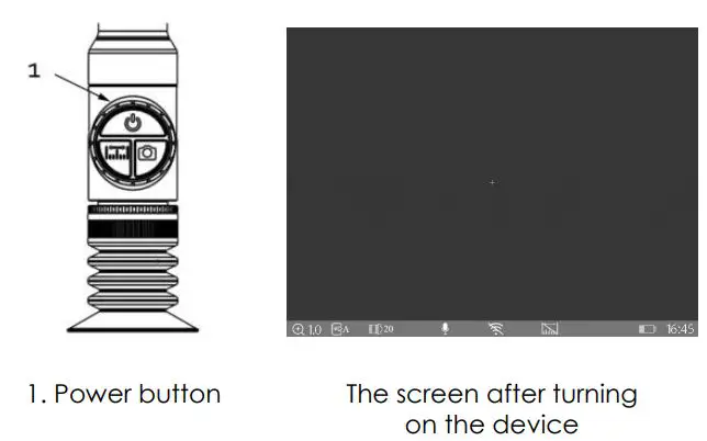 ThermTec ARES SERIES Ares 335 Thermal Sight User Manual - Power-on the Device