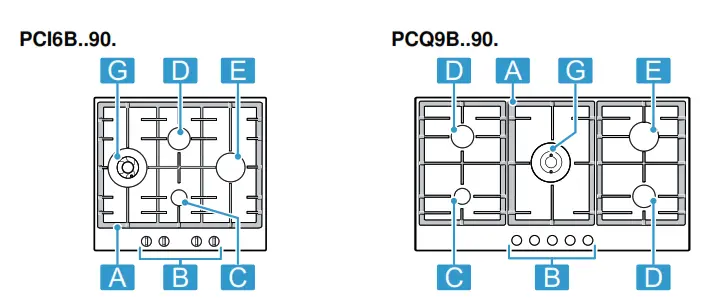 BOSCH PCI6B..90 Built In Gas Hob