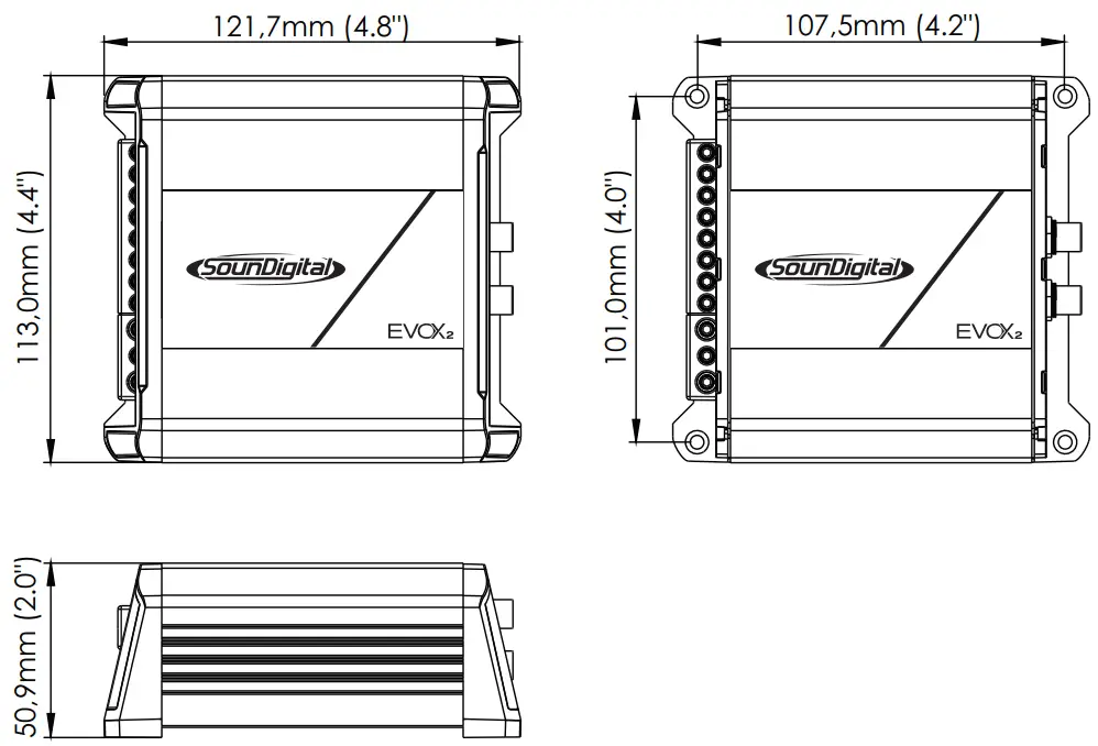 SounDigital EVOX2 2OHM - DIMENSIONAL DATA