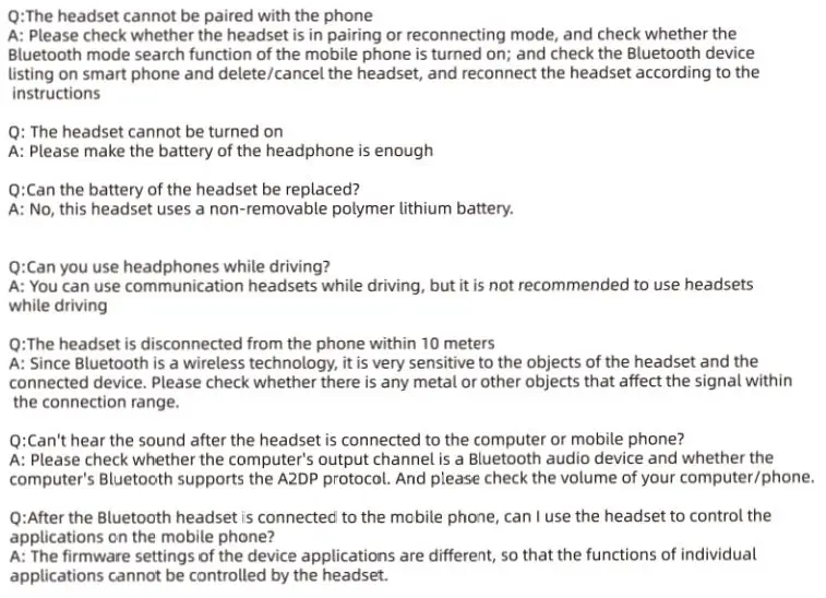 Shenzhen Joysun Electronics Enterprise X7 Open Wireless Headphones User Manual - Q&A