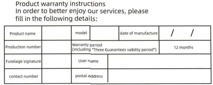 Shenzhen Joysun Electronics Enterprise X7 Open Wireless Headphones User Manual - Warranty Card