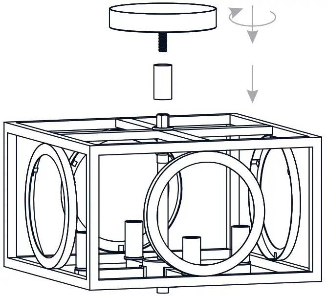 QUOIZEL CHT1712EK Chalamont 4 Light 12 Inch Earth Black Semi Flush Mount Ceiling Light - Figure 1