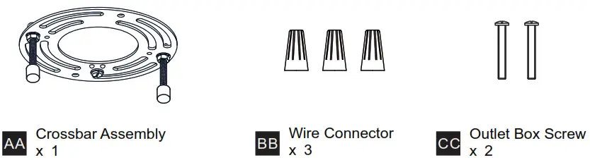 QUOIZEL CHT1712EK Chalamont 4 Light 12 Inch Earth Black Semi Flush Mount Ceiling Light - MOUNTING HARDWARE