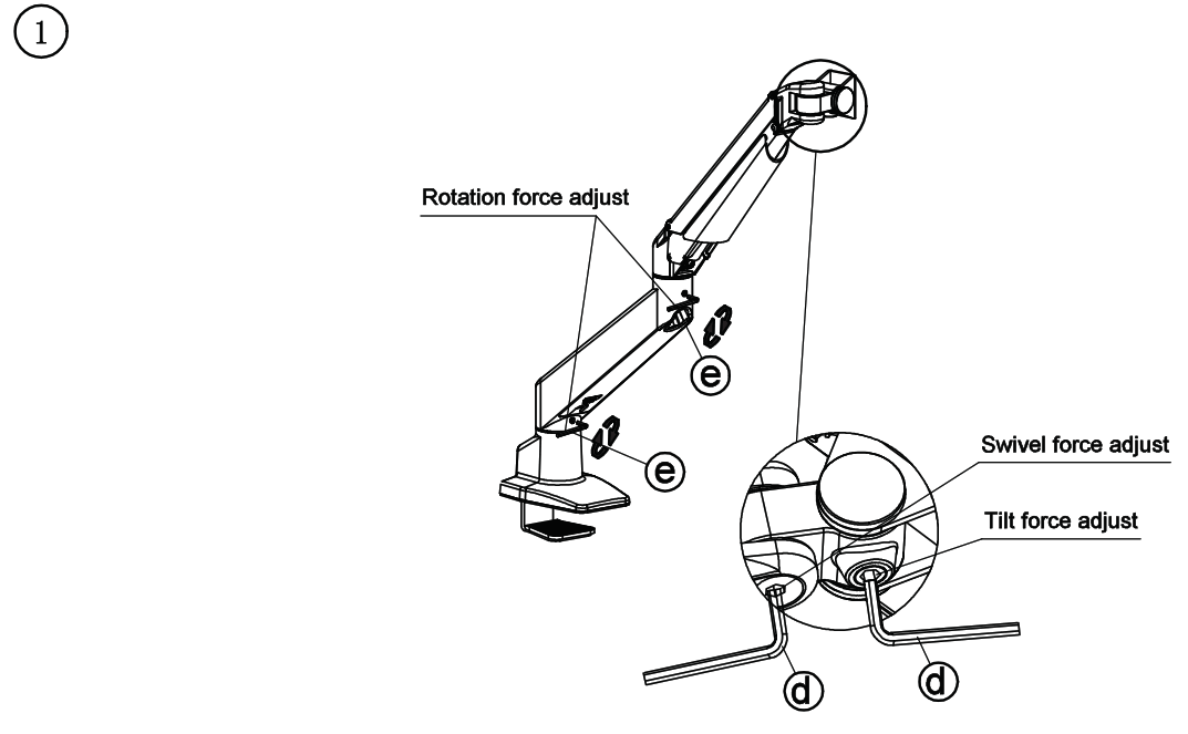 MULTIBRACKETS 7350105213274 M Gas Lift Arm Samsung G7 Single Black - fig12
