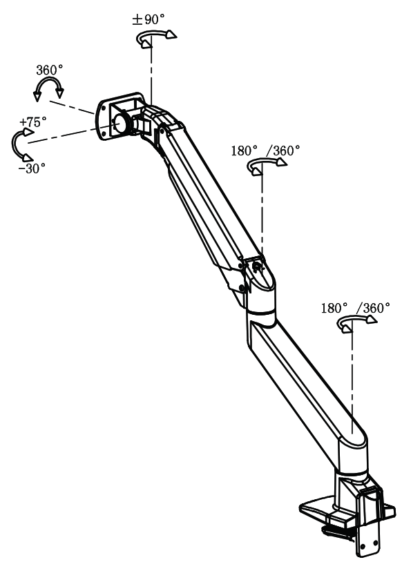 MULTIBRACKETS 7350105213274 M Gas Lift Arm Samsung G7 Single Black - fig6