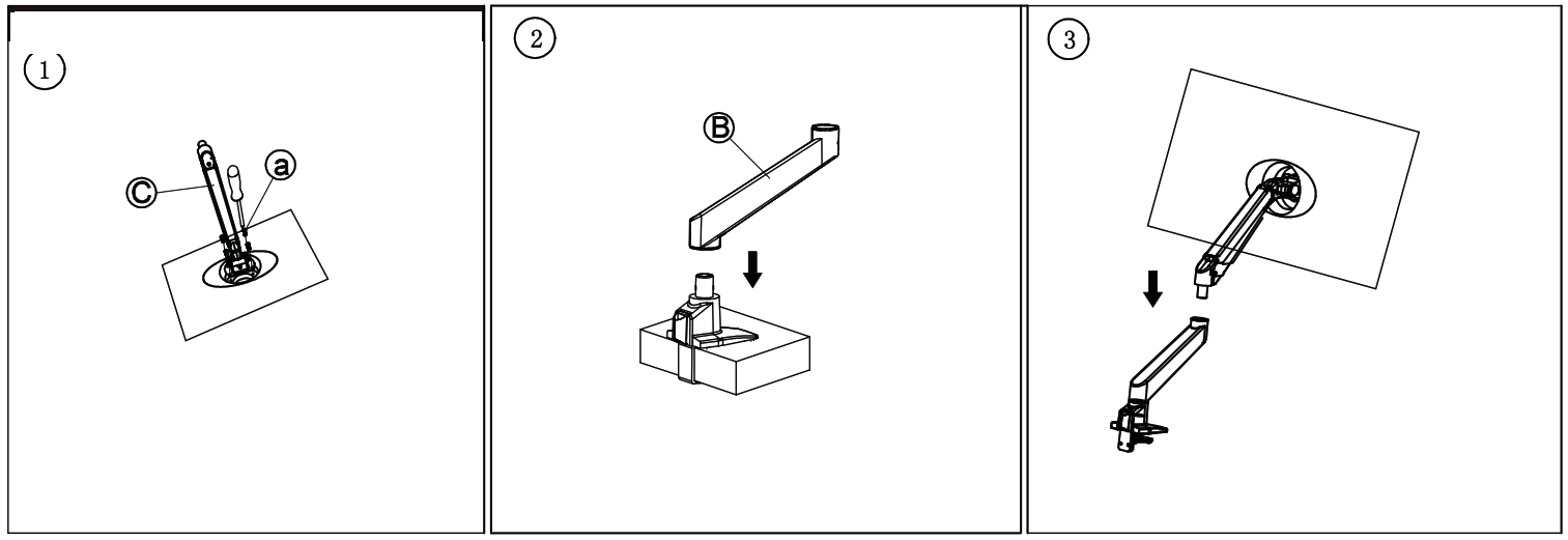 MULTIBRACKETS 7350105213274 M Gas Lift Arm Samsung G7 Single Black - fig9