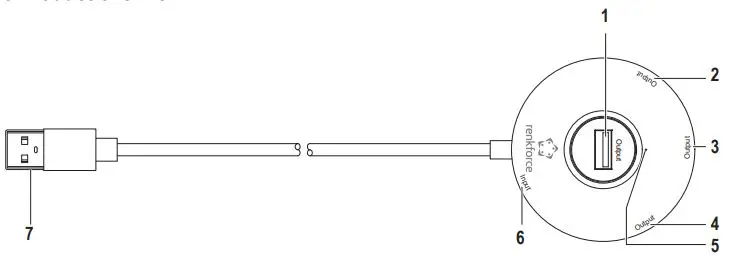 renkforce 2623966 4 Port USB 3.2 Gen 1 Hub Instruction Manual - Product overview