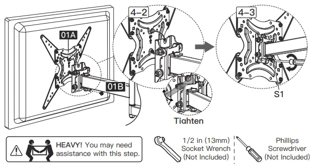 PERLESMITH-PSMFK1-Full-Motion-TV-Mount-Instruction-FIG-21