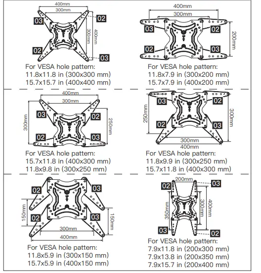PERLESMITH-PSMFK1-Full-Motion-TV-Mount-Instruction-FIG-8