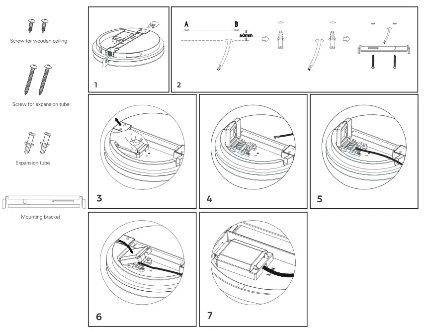 namron 330 IP44 Cover Armature Bad LED - Mounting