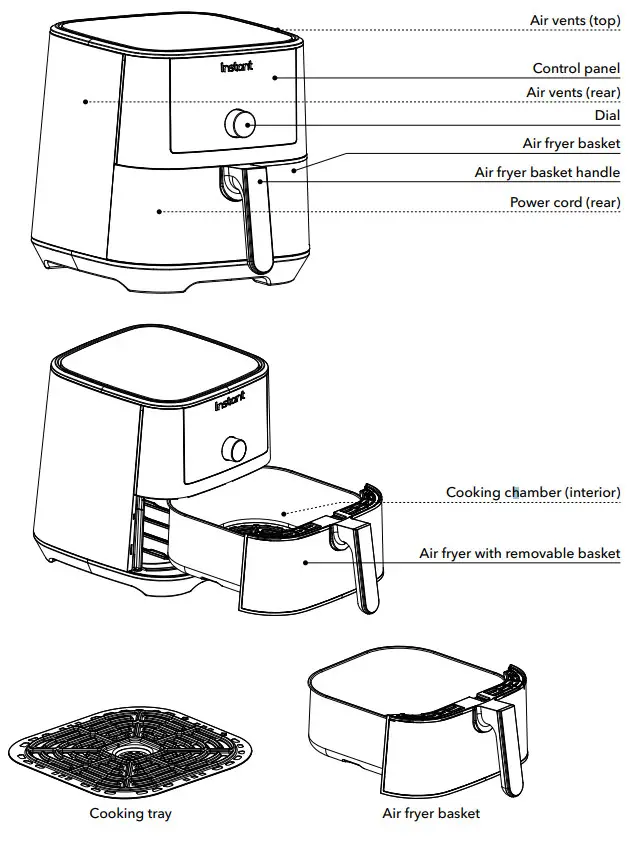 Instant 140-3001-01 Vortex 6 Qt Basket Air Fryer - Air fryer