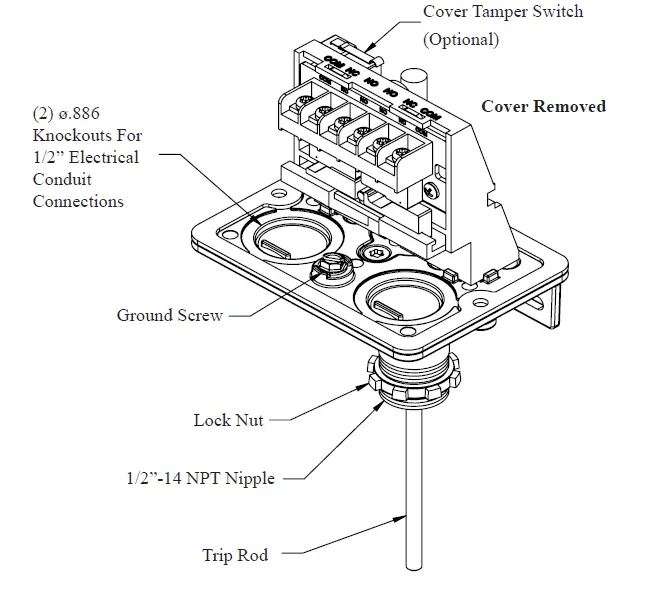 POTTER PCVS Series Control Valve Supervisory Switch 9