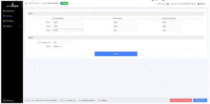 BITMAIN ANTMINER HS3 Air Cooler - System1