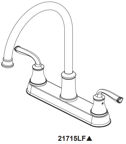 DELTA 21715LF Two Handle Washerless Kitchen Faucet - figure 1