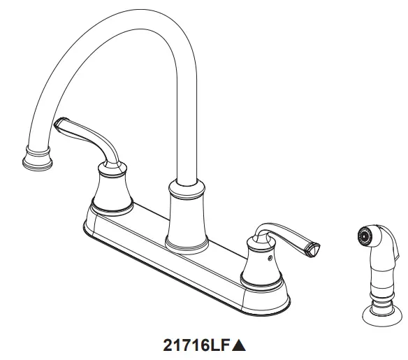 DELTA 21715LF Two Handle Washerless Kitchen Faucet - figure 2