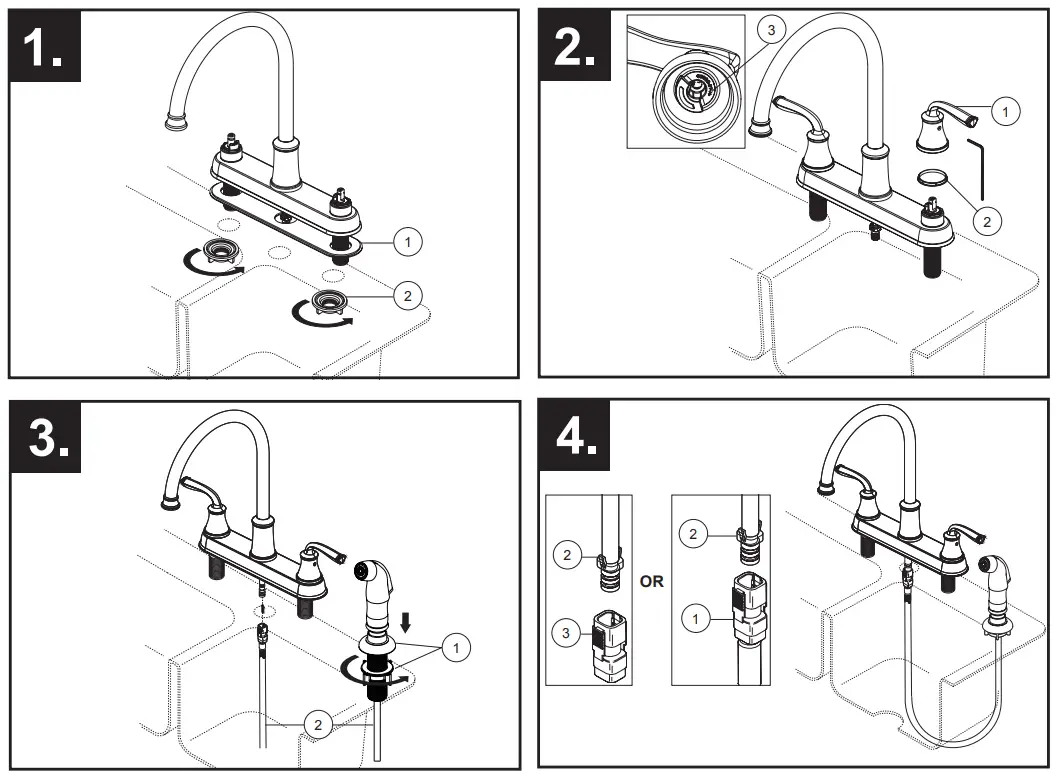 DELTA 21715LF Two Handle Washerless Kitchen Faucet - figure 4