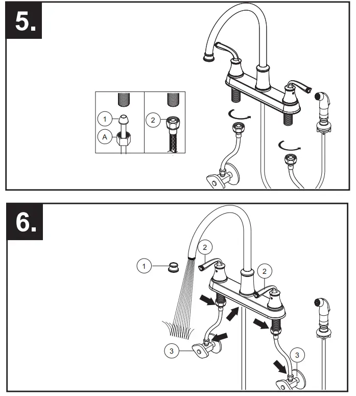 DELTA 21715LF Two Handle Washerless Kitchen Faucet - figure 5