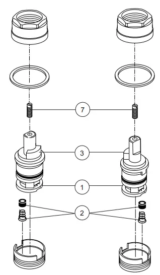DELTA 21715LF Two Handle Washerless Kitchen Faucet - figure 6