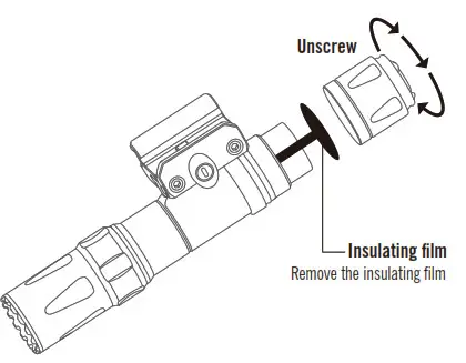 OLIGHT Odin Tactical Light-BATTERY INSTALLATION