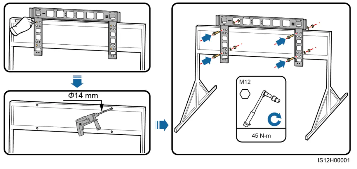 HUAWEI SUN2000-100KTL Series 100kVA Three-Phase Network Connection Inverter - drilling holes