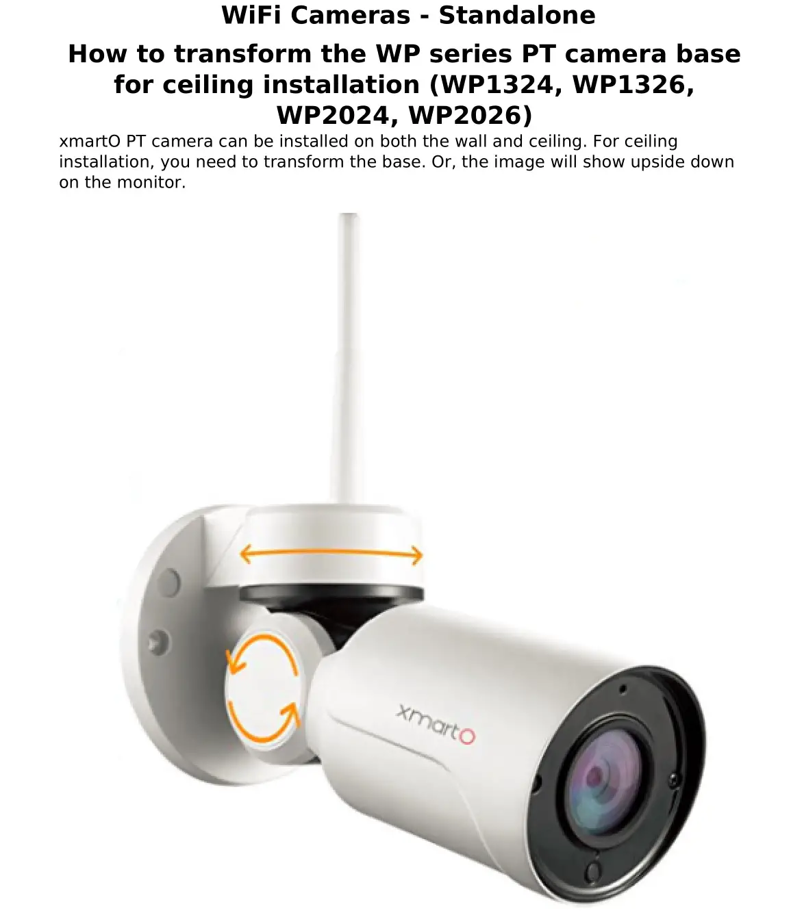 xmartO WP1324 WiFi Cameras Installation Guide