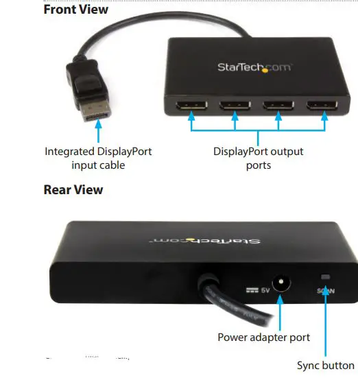 StarTech MSTDP124DP Multi Stream Transport Hub fig1