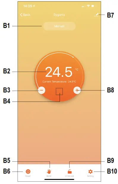 sygonix 2250410 Heating Thermostat with Wi Fi and Sensor - control