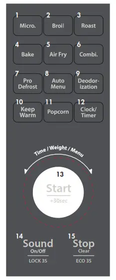 Danby DDMW1060BSS-6 Microwave Oven- CONTROL PANEL