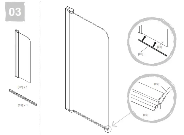 COOKE LEWIS 3663602769521 Arkell Clear 1 Panel Bath Screen- Installation 3