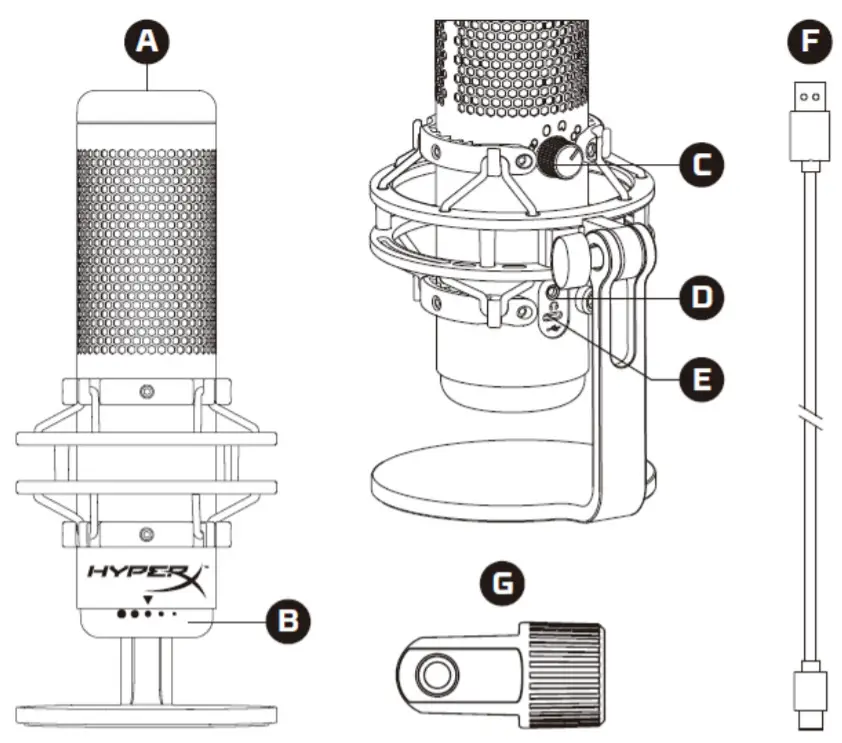 HYPERX HMIQ1S XX RG G QuadCast S USB Standalone Microphone - Overview