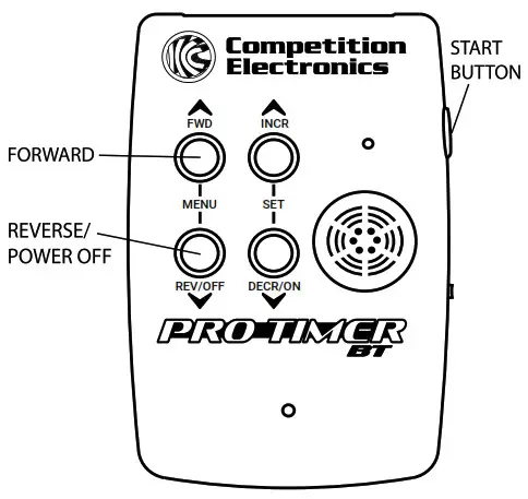 Competition Electronics CEI 4720 ProTimer Bluetooth Blue Shot Timer - Control Button Functions
