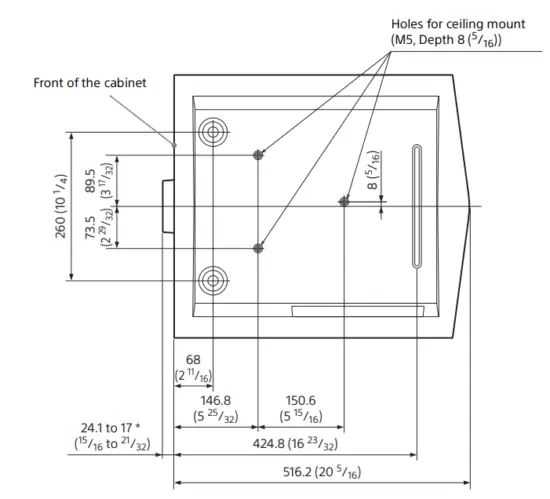 SONY VPL XW7000 Native 4K Laser Video Projector - Bottom