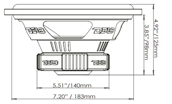 DS18 SLC 8S 8 Inch SVC 4 Ohms Subwoofer - figure 2