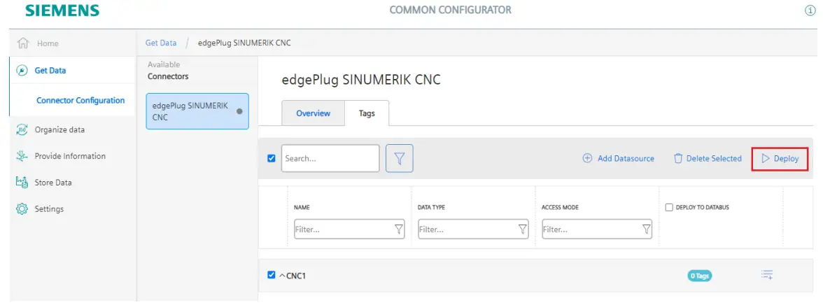 Data source configuration