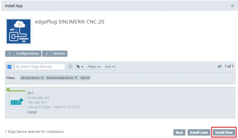 Installing edgePlug to IED