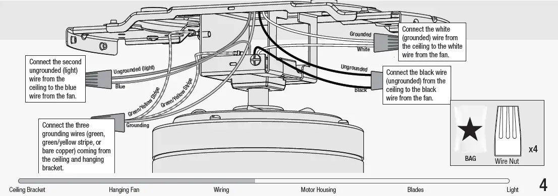 Hunter 51345 Postman 44 Inch Noble Bronze Indoor LED Ceiling Fan fig 11