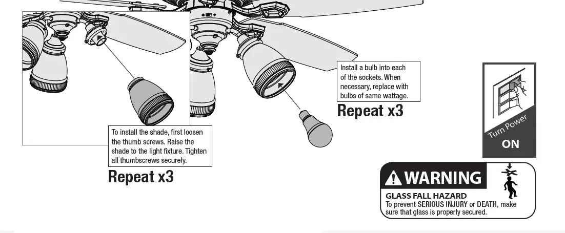 Hunter 51345 Postman 44 Inch Noble Bronze Indoor LED Ceiling Fan fig 17