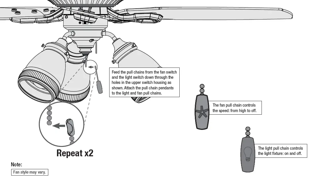 Hunter 51345 Postman 44 Inch Noble Bronze Indoor LED Ceiling Fan fig 18